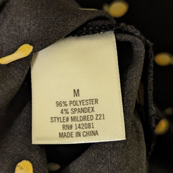 Francesca Mon Ami Lemon Satin Black Midi Skirt, Medium, NWOT, Elastic Waistband - Picture 5 of 5